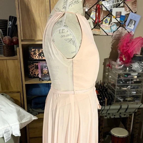 Amsale Halter Pink Dress Gown - 8 - Picture 4 of 7
